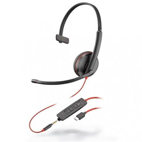 Poly Blackwire C3215 USB-C - 3200 Series - headset - on-ear - wired - 3.5 mm jack, USB-C - 0