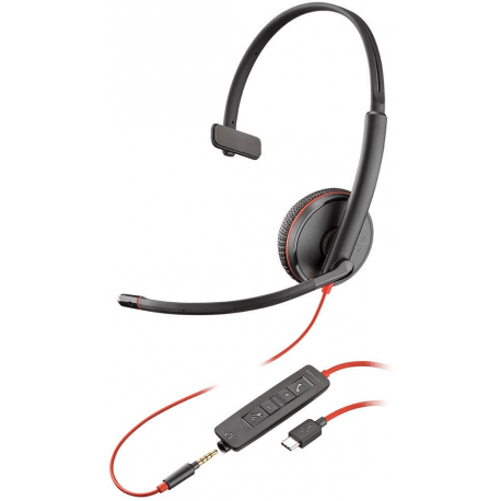 Poly Blackwire C3215 USB-C - 3200 Series - headset - on-ear - wired - 3.5 mm jack, USB-C - 3