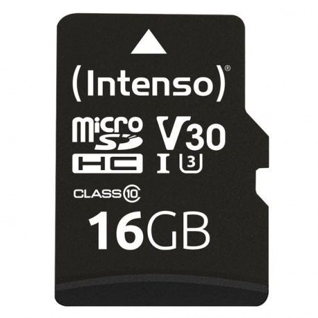 Intenso - Flash memory card (microSDHC to SD adapter included) - 16 GB - UHS Class 1  /  Class10 - microSDHC UHS-I - 0