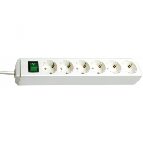 Brennenstuhl Eco-Line - Power strip - output connectors: 6 - 1.5 m - white - 0