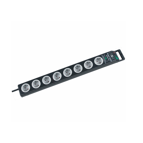 brennenstuhl Super-Solid Line - Surge protector - output connectors: 8 - black, light grey - 0