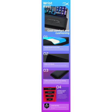 HyperX - Keyboard wrist rest - tenkeyless - black - for Victus by HP Laptop 16; Laptop 15, 15s, 17; Pavilion Plus Laptop 14 - 5