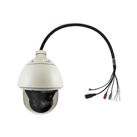 LevelOne FCS-4042 - Network surveillance camera - PTZ - outdoor - vandal / weatherproof - colour (Day&Night) - 2 MP - 1920 x 1080 - auto iris - motorized - audio - LAN 10 / 100 - MJPEG, H.264, RAW - AC 24 V / PoE Plus - 2