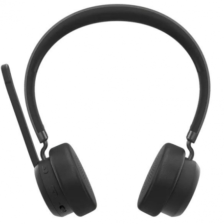 Lenovo - Headphones with mic - on-ear - wireless - black - 0