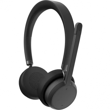 Lenovo - Headphones with mic - on-ear - wireless - black - 3