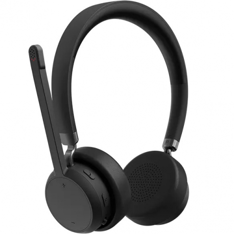 Lenovo - Headphones with mic - on-ear - wireless - black - 4