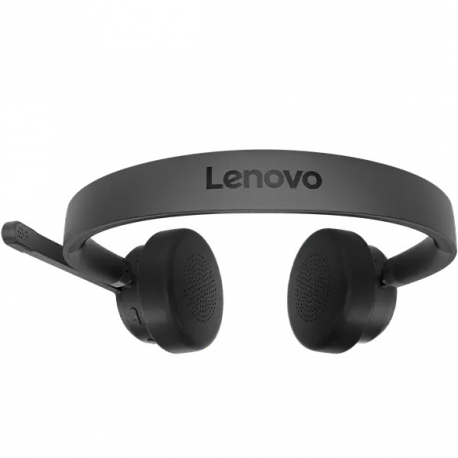Lenovo - Headphones with mic - on-ear - wireless - black - 5