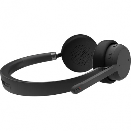 Lenovo - Headphones with mic - on-ear - wireless - black - 6