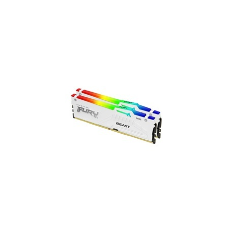 Kingston FURY Beast RGB - DDR5 - kit - 32 GB: 2 x 16 GB - DIMM 288-pin - 3000 MHz / PC5-48000 - CL36 - 1.35 V - unbuffered - on-die ECC - white - 1