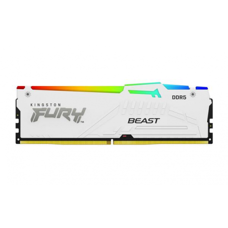 Kingston FURY Beast RGB - DDR5 - kit - 32 GB: 2 x 16 GB - DIMM 288-pin - 3000 MHz / PC5-48000 - CL36 - 1.35 V - unbuffered - on-die ECC - white - 3