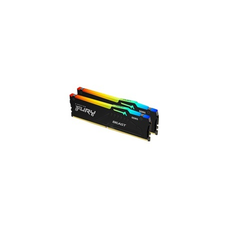 Kingston FURY Beast RGB - DDR5 - kit - 32 GB: 2 x 16 GB - DIMM 288-pin - 3000 MHz / PC5-48000 - CL36 - 1.35 V - unbuffered - on-die ECC - black - 1
