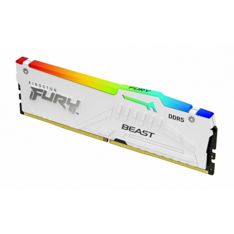 Kingston FURY Beast RGB - DDR5 - module - 16 GB - DIMM 288-pin - 3000 MHz / PC5-48000 - CL36 - 1.35 V - unbuffered - on-die ECC - white - 0