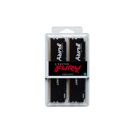 Kingston FURY Beast - DDR5 - kit - 32 GB: 2 x 16 GB - DIMM 288-pin - 1500 MHz / PC5-48000 - CL36 - 1.35 V - unbuffered - on-die ECC - black - 7