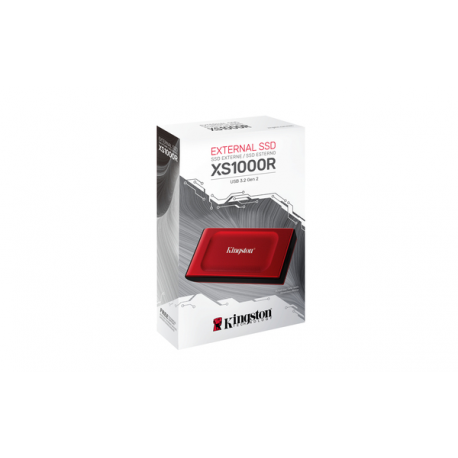 Kingston XS1000 - SSD - 1 TB - external (portable) - USB 3.2 Gen 2 (USB-C connector) - red - 2