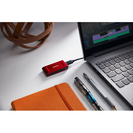 Kingston XS1000 - SSD - 1 TB - external (portable) - USB 3.2 Gen 2 (USB-C connector) - red - 7