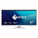 EIZO FlexScan EV3450XC-WT - With FlexStand - LED monitor - curved - 34" (34.1" viewable) - 3440 x 1440 UWQHD - IPS - 300 cd / m² - 1000:1 - 5 ms - 2xHDMI, DisplayPort, USB-C - speakers - white