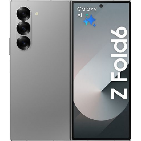 Samsung Galaxy Z Fold6 - 5G smartphone - dual-SIM - RAM 12 GB / Internal Memory 256 GB - OLED display - 7.6" - 7.6" - 2160 x 1856 pixels 2160 x 1856 pixels (120 Hz) - 3x rear cameras 50 MP, 12 MP, 10 MP - 2x front cameras 10 MP, 4 MP - silver shadow - 0