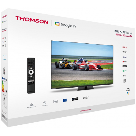 Thomson 55QG7C14 - 55" Diagonal Class LED-backlit LCD TV - QLED Pro - Smart TV - Google TV - 4K UHD (2160p) 3840 x 2160 - HDR - Direct LED, Quantum Dot - black - 16