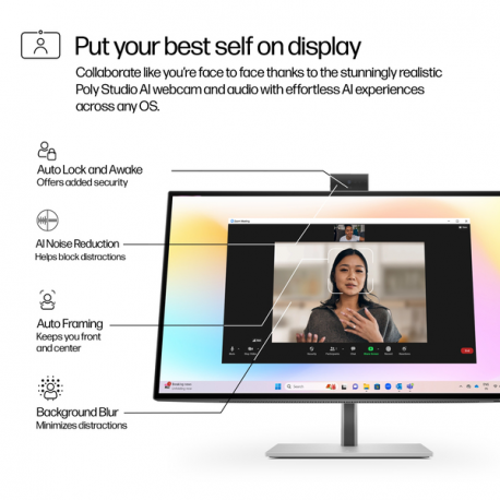 HP 727pm - Series 7 Pro - LED monitor - 27" - 3840 x 2160 4K @ 60 Hz - IPS Black - 400 cd/m² - 2000:1 - DisplayHDR 400 - 5 ms - Thunderbolt 4, HDMI, DisplayPort - speakers - black, silver - 2