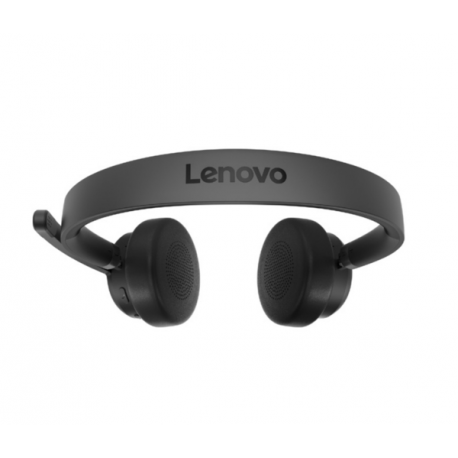 Lenovo - Headset - on-ear - Bluetooth - wireless - USB-A via Bluetooth adapter - black - Certified for Microsoft Teams - 3