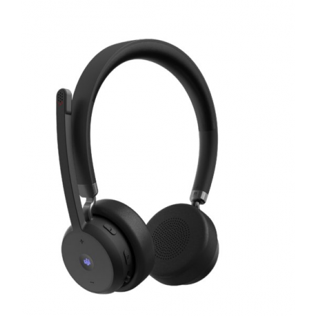 Lenovo - Headset - on-ear - Bluetooth - wireless - USB-A via Bluetooth adapter - black - Certified for Microsoft Teams - 4