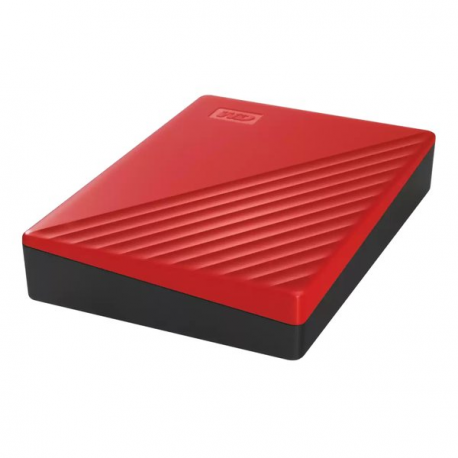 WD My Passport WDBR9S0060BRD - Hard drive - encrypted - 6 TB - external (portable) - USB 3.2 Gen 1 - 256-bit AES - red - 2