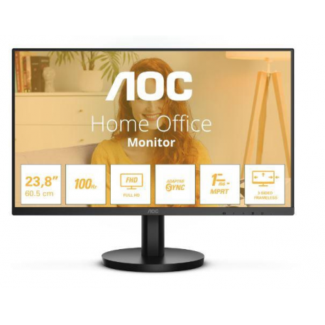 AOC Basic-line 24B3HMA2 - LED monitor - 24" (23.8" viewable) - 1920 x 1080 Full HD (1080p) @ 100 Hz - VA - 250 cd / m² - 4000:1 - 1 ms - HDMI, VGA - speakers - black - 3