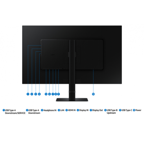 Samsung ViewFinity S6 S32D600UAU - S60UD Series - LED monitor - USB - 32" - 2560 x 1440 QHD @ 100 Hz - IPS - 350 cd / m² - 1000:1 - HDR10 - 5 ms - HDMI, DisplayPort, USB-C - black - 4