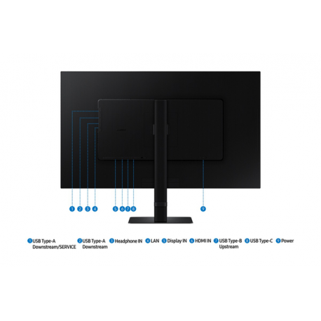 Samsung ViewFinity S8 S32D800UAU - S80UD Series - LED monitor - USB - 32" - 3840 x 2160 UHD @ 60 Hz - VA - 350 cd / m² - 3000:1 - HDR10 - 5 ms - HDMI, DisplayPort, USB-C - black - 18