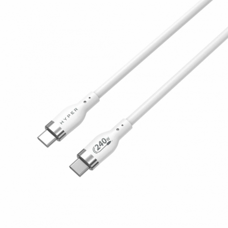 HyperJuice - USB cable - 24 pin USB-C (M) to 24 pin USB-C (M) - USB 2.0 - 1 m - USB Power Delivery (240W), extended power range (EPR) - white - 1