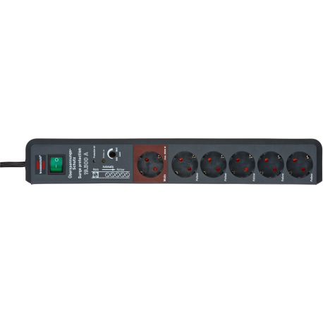 brennenstuhl Secure-Tec - Surge protector - 3500 Watt - output connectors: 6 - anthracite - 2