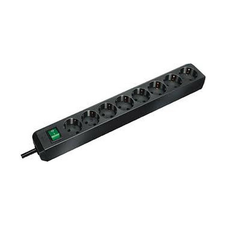 brennenstuhl Eco-Line - Power strip - output connectors: 8 - 3 m - black - 0