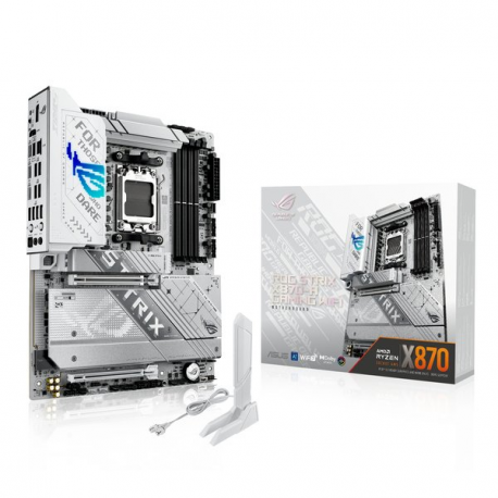 ASUS ROG STRIX X870-A GAMING WIFI - Motherboard - ATX - Socket AM5 - AMD X870 Chipset - USB4, USB 3.2 Gen 2, USB-C 3.2 Gen2, USB 3.2 Gen 1, USB-C 3.2 Gen 2x2 - Wi-Fi 7, 2.5 Gigabit LAN, Bluetooth - onboard graphics (CPU required) - HD Audio (8-channel) - 2