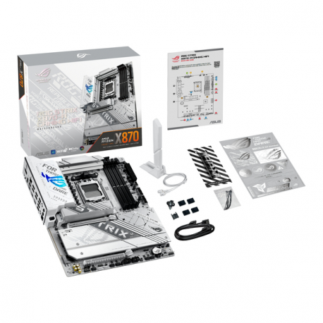ASUS ROG STRIX X870-A GAMING WIFI - Motherboard - ATX - Socket AM5 - AMD X870 Chipset - USB4, USB 3.2 Gen 2, USB-C 3.2 Gen2, USB 3.2 Gen 1, USB-C 3.2 Gen 2x2 - Wi-Fi 7, 2.5 Gigabit LAN, Bluetooth - onboard graphics (CPU required) - HD Audio (8-channel) - 9