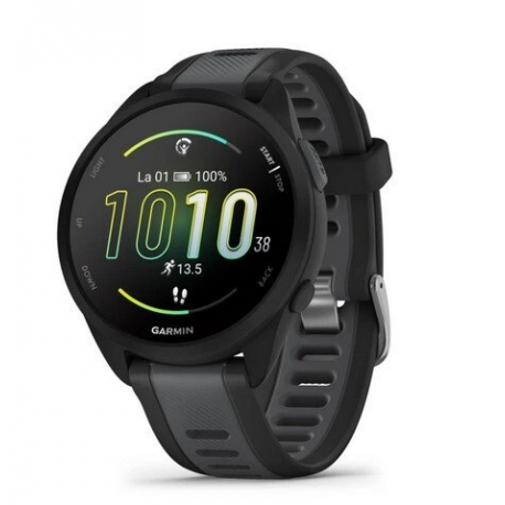 Garmin Forerunner 165 - Black - sport watch with band - silicone - slate grey - wrist size: 126-203 mm - display 1.2" - 4 GB - Bluetooth, ANT+ - 39 g - 3