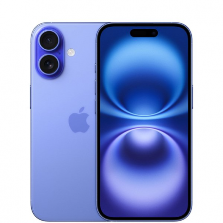 Apple iPhone 16 - 5G smartphone - dual-SIM  /  Internal Memory 128 GB - OLED display - 6.1" - 2556 x 1179 pixels - 2x rear cameras 48 MP, 12 MP - front camera 12 MP - ultramarine - 0