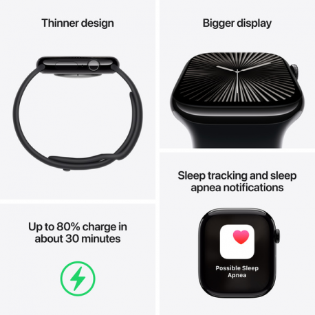 Apple Watch Series 10 (GPS + Cellular) - 46 mm - natural titanium - smart watch with milanese loop - stainless steel mesh - natural - band size: M / L - 64 GB - LTE, Wi-Fi 4, UWB, Bluetooth - 4G - 41.7 g - 2