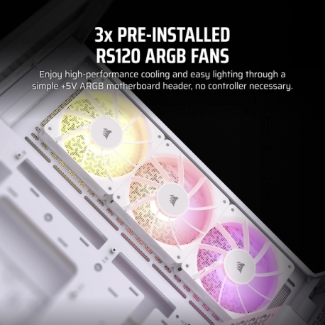 CORSAIR 3500X ARGB - Mid tower - extended ATX - windowed side panel (tempered glass) - no power supply (ATX) - white - USB/Audio - 2