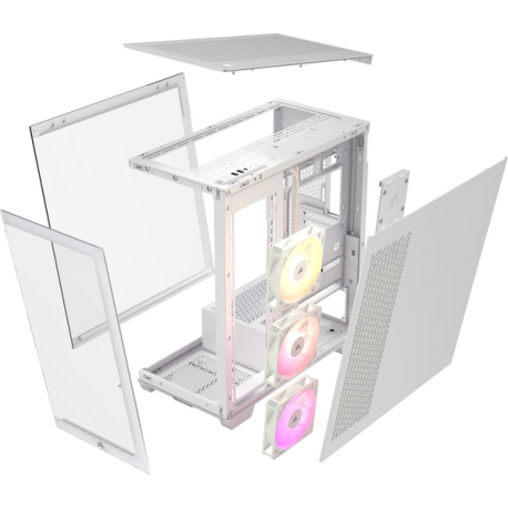 CORSAIR 3500X ARGB - Mid tower - extended ATX - windowed side panel (tempered glass) - no power supply (ATX) - white - USB/Audio - 9