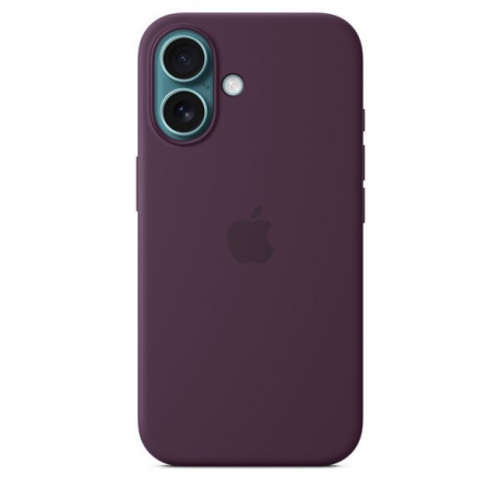 Apple - Back cover for mobile phone - MagSafe compatibility - silicone - plum - for iPhone 16 - 0