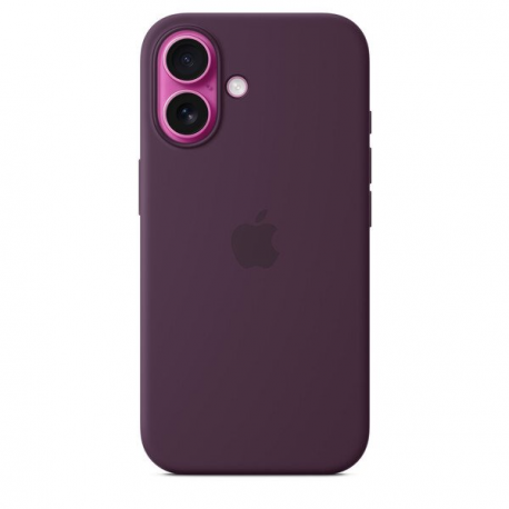 Apple - Back cover for mobile phone - MagSafe compatibility - silicone - plum - for iPhone 16 - 1