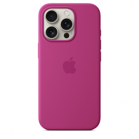 Apple - Back cover for mobile phone - MagSafe compatibility - silicone - Fuchsia - for iPhone 16 Pro - 1