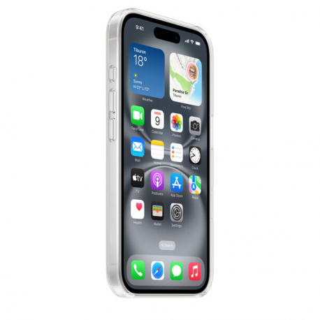 Apple - Back cover for mobile phone - MagSafe compatibility - polycarbonate - clear - for iPhone 16 - 5