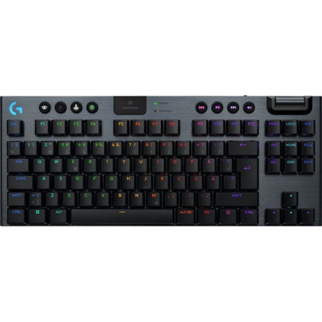 Logitech G G915 X - Keyboard - LIGHTSPEED - TKL - backlit - wireless - Bluetooth 5.0, 2.4 GHz, USB - QWERTY - Nordic (Danish / Finnish / Norwegian / Swedish) - key switch: GL Linear - black - 0