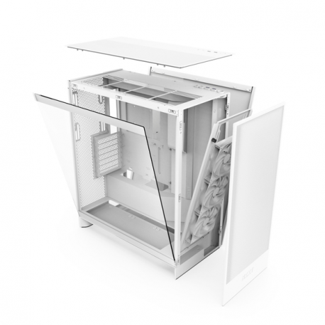 NZXT H series H7 Flow - Mid tower - ATX - windowed side panel (tempered glass) - no power supply - matt white - USB / Audio - 1
