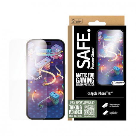 SAFE. by PanzerGlass - Screen protector for mobile phone - gaming, ultra-wide fit - glass - for Apple iPhone 15, 16 - 3