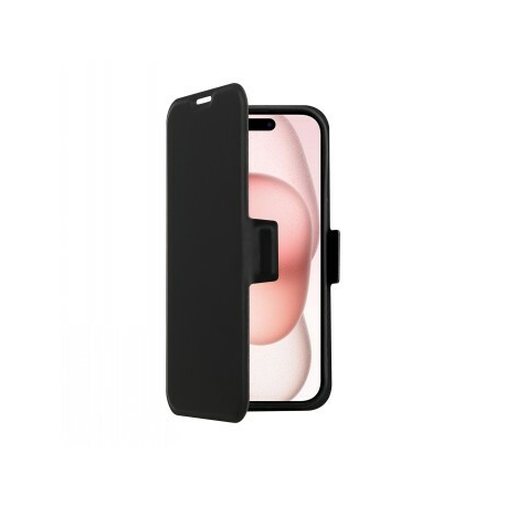 Screenor Clever - Flip cover for mobile phone - MagSafe compatibility - eco-leather, thermoplastic polyurethane (TPU) - black - for Apple iPhone 16 - 0