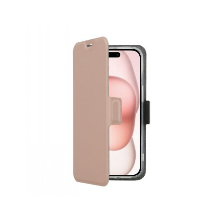 Screenor Clever - Flip cover for mobile phone - MagSafe compatibility - eco-leather, thermoplastic polyurethane (TPU) - rose - for Apple iPhone 16 - 0