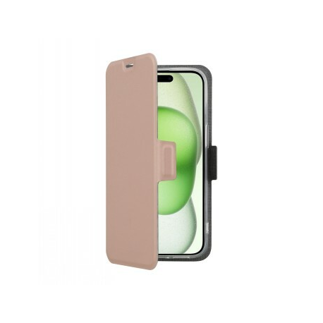 Screenor Clever - Flip cover for mobile phone - MagSafe compatibility - eco-leather, thermoplastic polyurethane (TPU) - rose - for Apple iPhone 16 Plus - 0