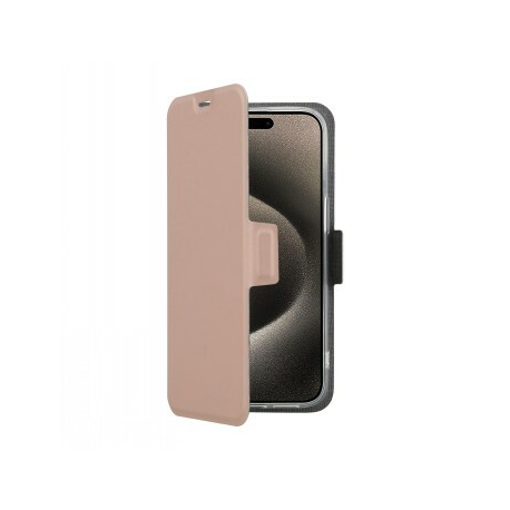 Screenor Clever - Flip cover for mobile phone - MagSafe compatibility - eco-leather, thermoplastic polyurethane (TPU) - rose - for Apple iPhone 16 Pro Max - 0